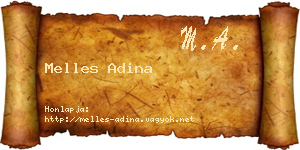 Melles Adina névjegykártya